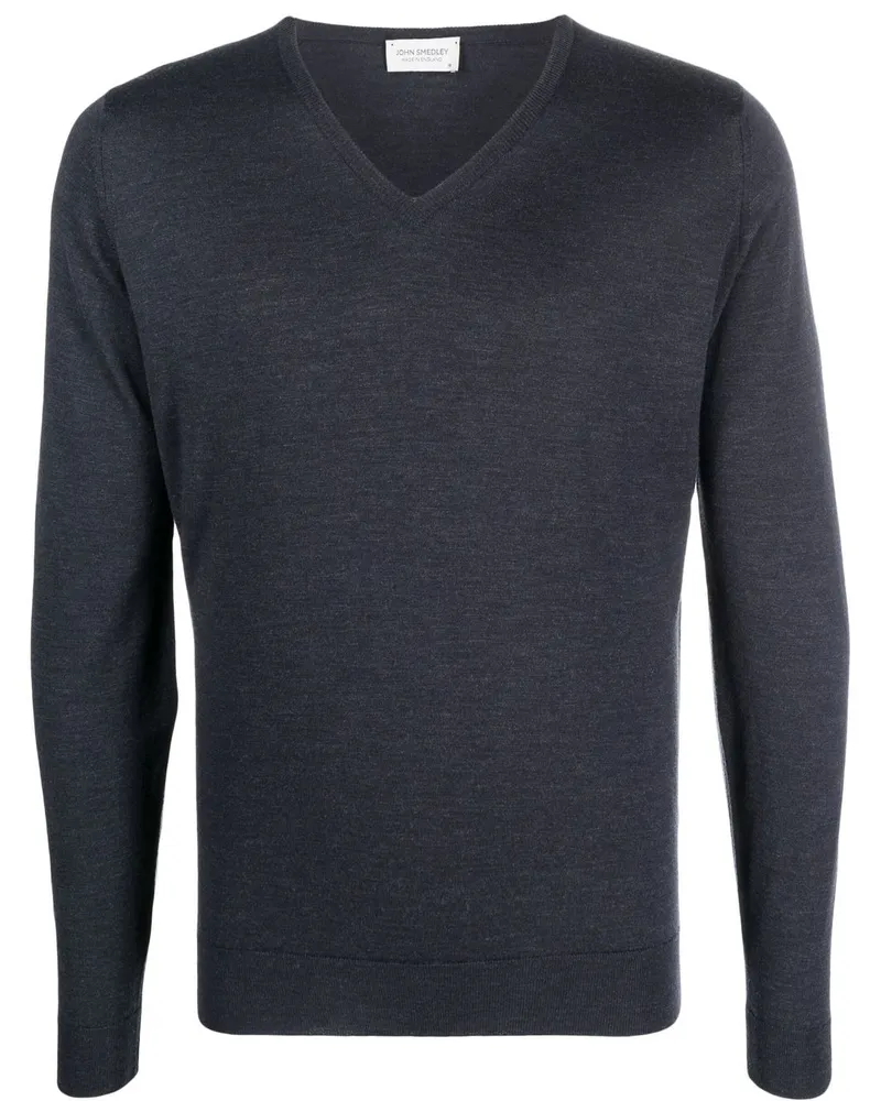 John Smedley Pullover mit V-Ausschnitt Grau