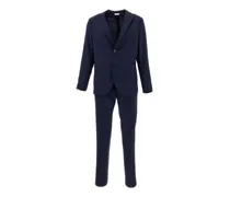 single-breasted wool suit - Blau
