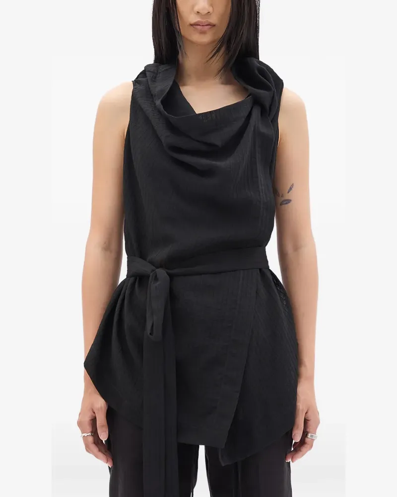 Ann Demeulemeester Macy cowl-neck belted top - Schwarz Schwarz