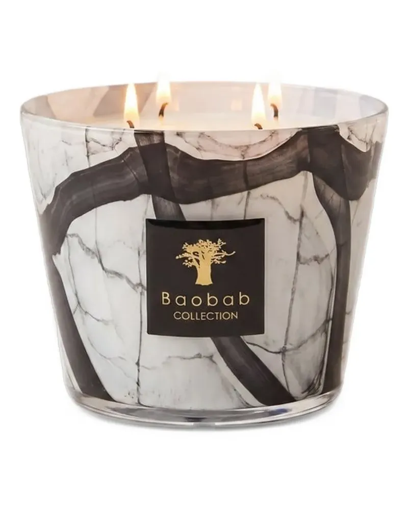 Baobab Collection marble-effect glass candle - Weiß Weiß