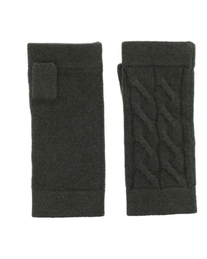 N.Peal Fingerlose Kaschmirhandschuhe - Grün Grün