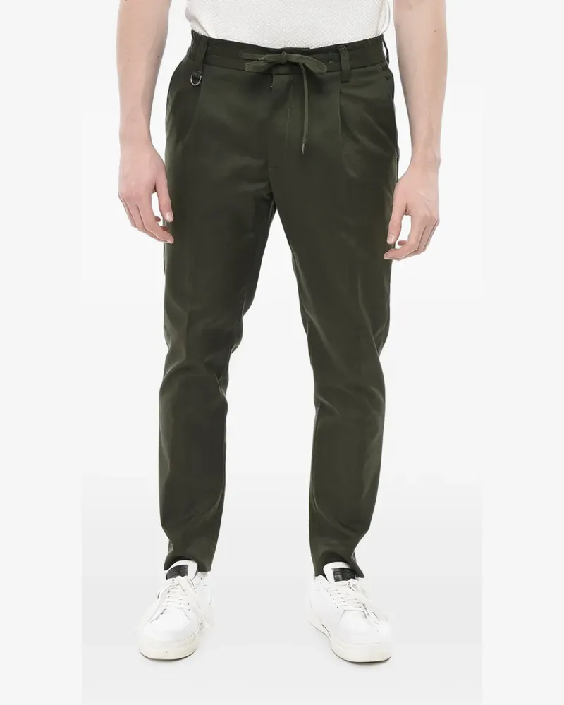 Paolo Pecora Milano Brera Bundfaltenhose mit Kordelzug - Grün Grün