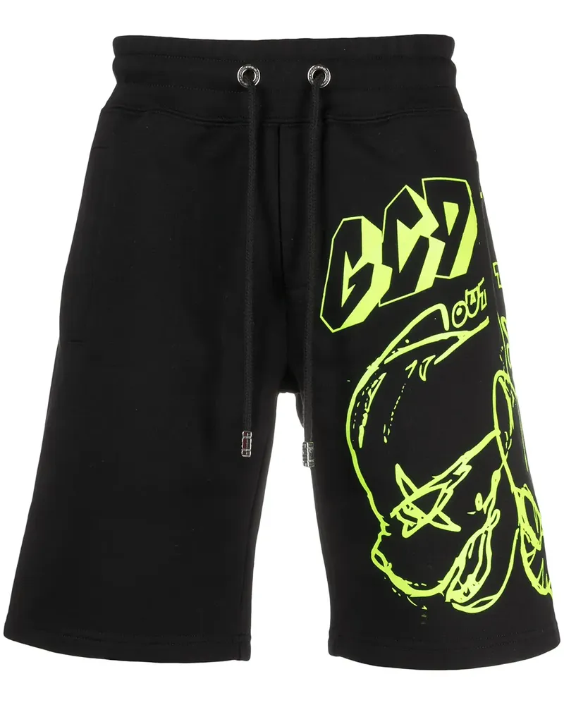 GCDS Joggingshorts mit Graffiti-Print - Schwarz Schwarz