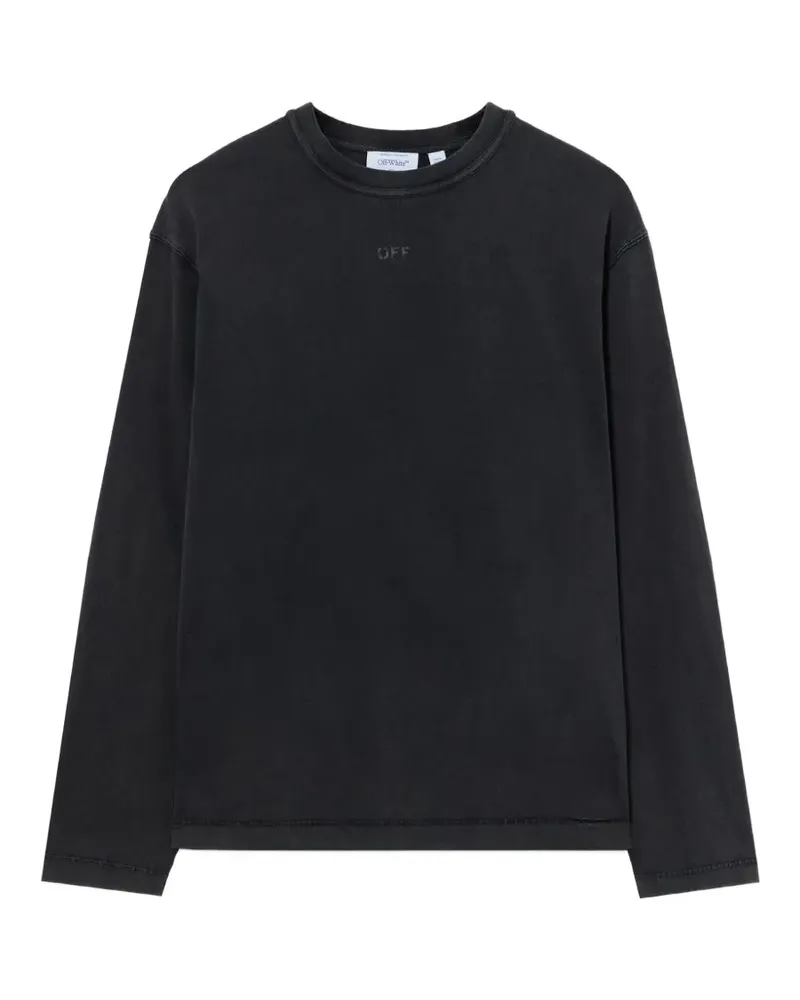 OFF-WHITE Langarmshirt mit Logo - Schwarz Schwarz