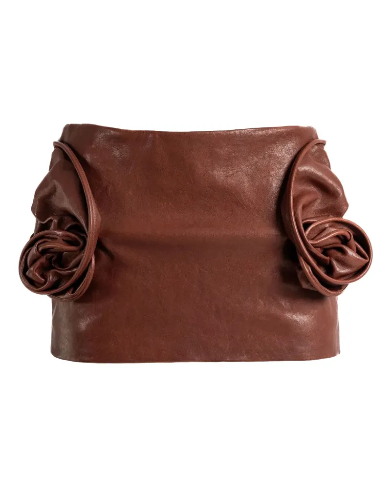 Magda Butrym flower-detail mini skirt - Braun Braun