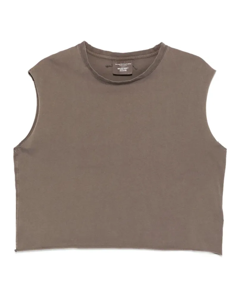 Majestic logo-embroidered sleeveless T-shirt - Braun Braun