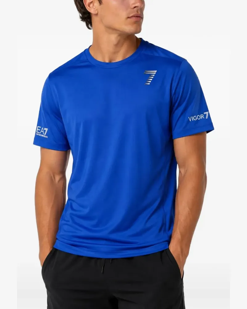 EA7 Vigor7 T-Shirt mit Logo-Print - Blau Blau