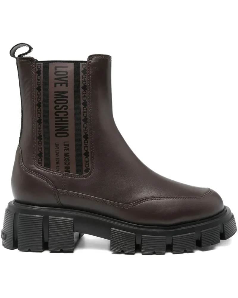 Moschino Stiefel mit dicker Sohle 40mm - Braun Braun