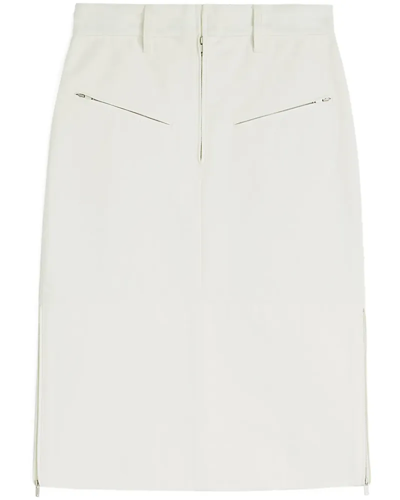 Jil Sander Midirock aus Denim - Weiß Weiß