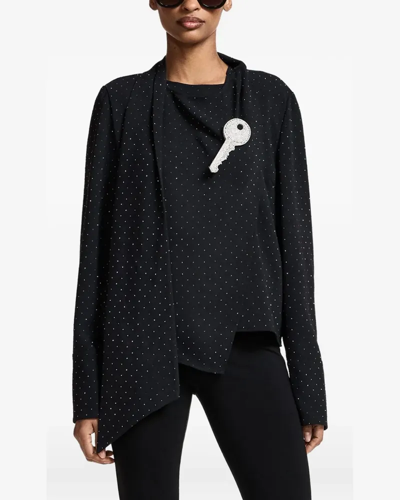 Essentiel Asymmetrische Bluse mit Strass - Schwarz Schwarz