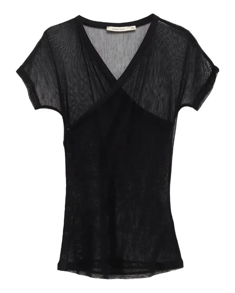 Paloma Wool Olimpia sheer wrap-style t-shirt - Schwarz Schwarz