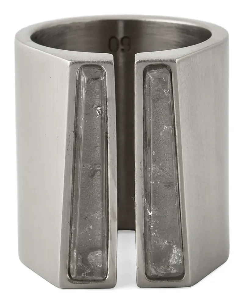 Rick Owens Offener Ring mit Kristallen - Silber Silber