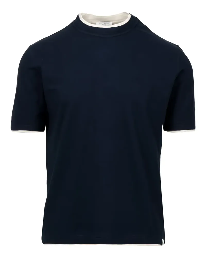 Paolo Pecora Milano T-Shirt mit Kontrastdetails - 6685 NAVY BLUE 6685