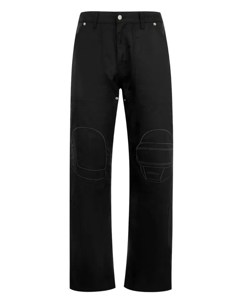PLEASURES x Daft Punk Straight-Leg-Hose mit Stickerei - Schwarz Schwarz