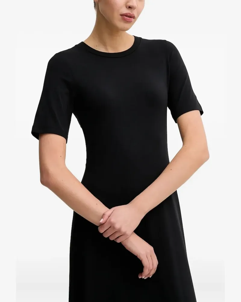Marc O'Polo Midikleid mit kurzen Ärmeln - Schwarz Schwarz