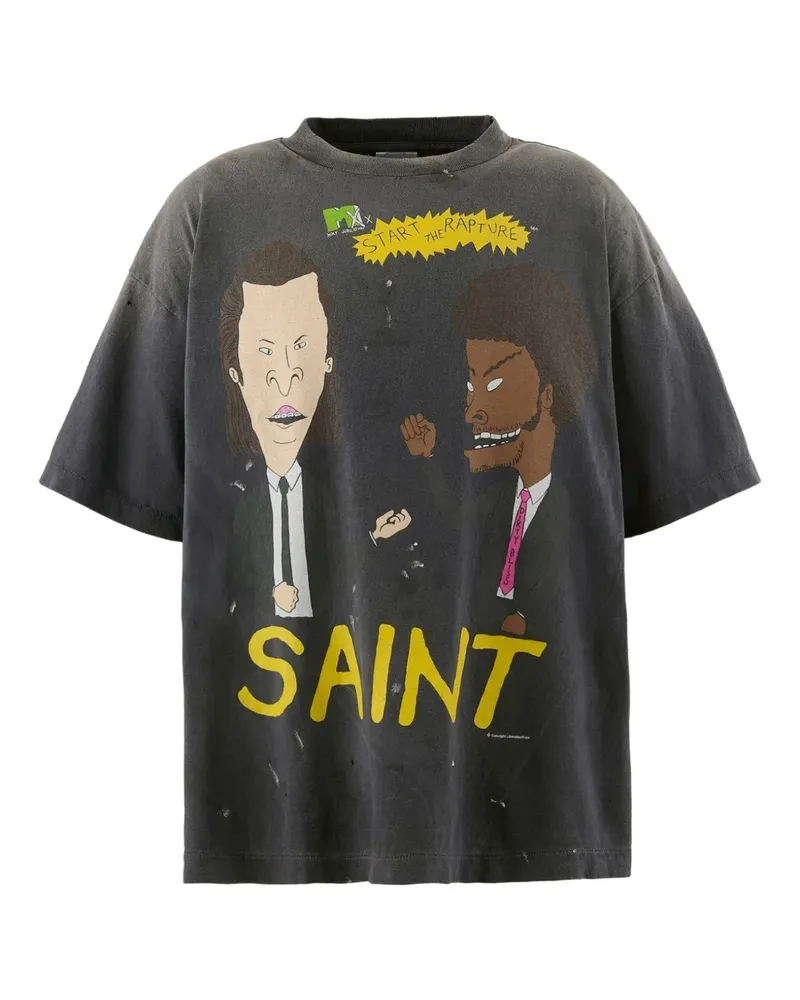 SAINT MXXXXXX T-Shirt mit grafischem Print - Grau Grau