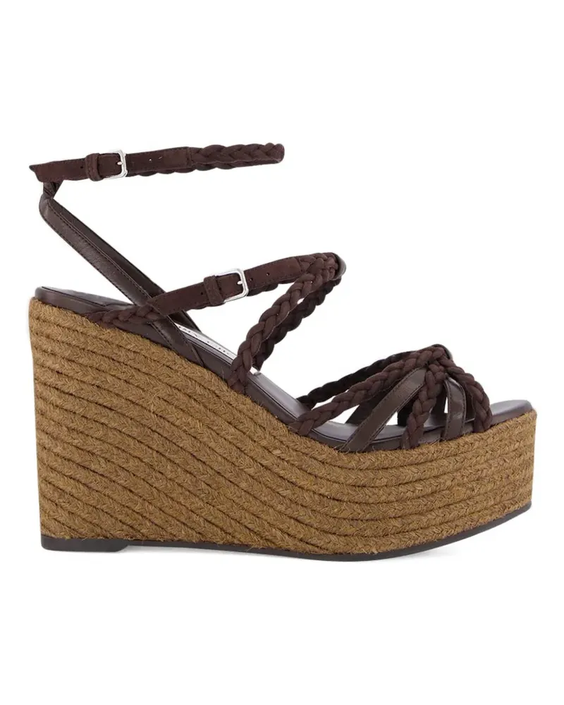 Jimmy Choo Nyra leather wedge sandals - Braun Braun