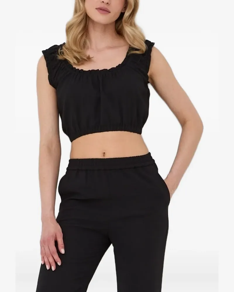 The Kooples Top mit Rüschen - Schwarz Schwarz