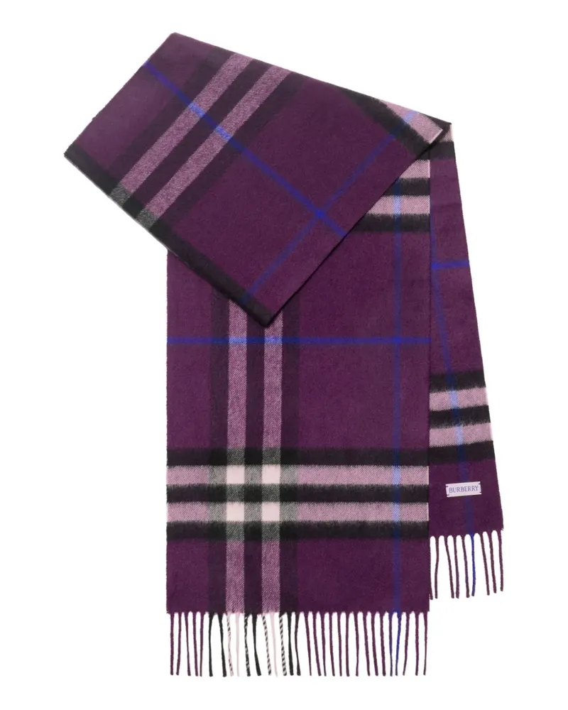 Burberry Karierter Schal aus Kaschmir - Violett Violett