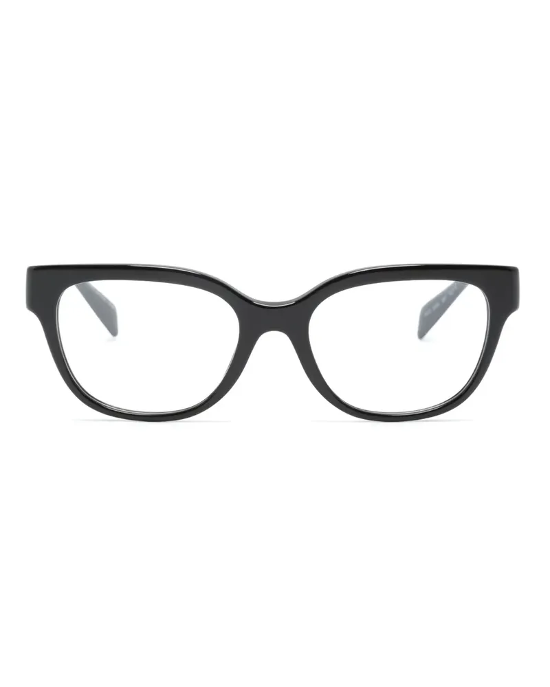 Versace Runde Brille mit Greca-Detail - Schwarz Schwarz