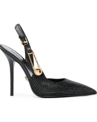 Versace Safety Pin 125mm slingback pumps Schwarz