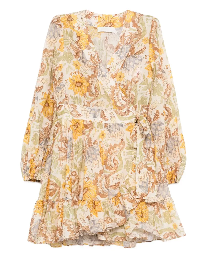 Zimmermann Daylight frill mini dress - Nude Nude