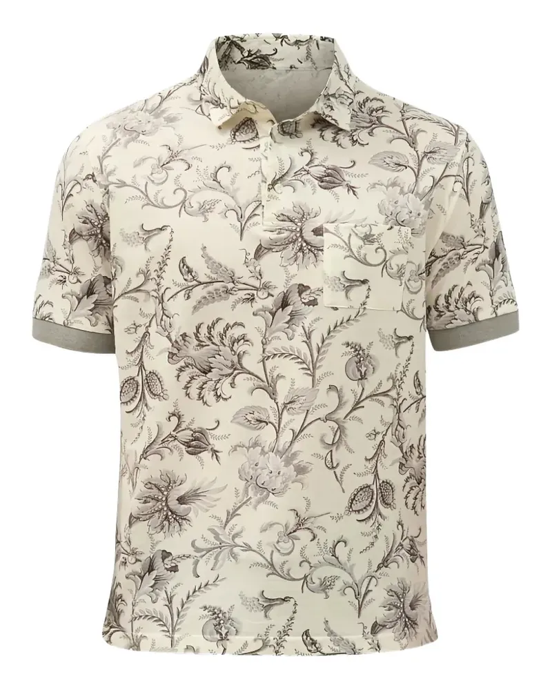 Etro floral-print polo shirt - Nude Nude