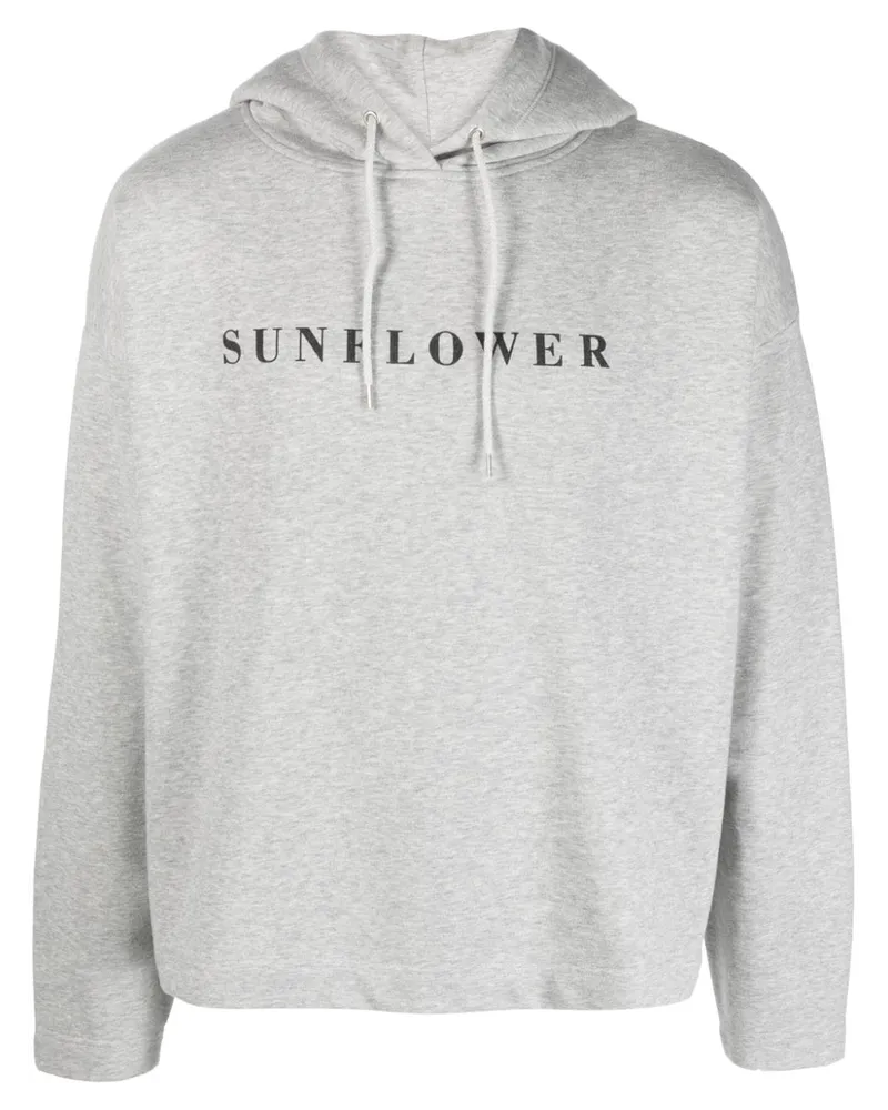 Sunflower Melierter Hoodie mit Logo-Print Grau