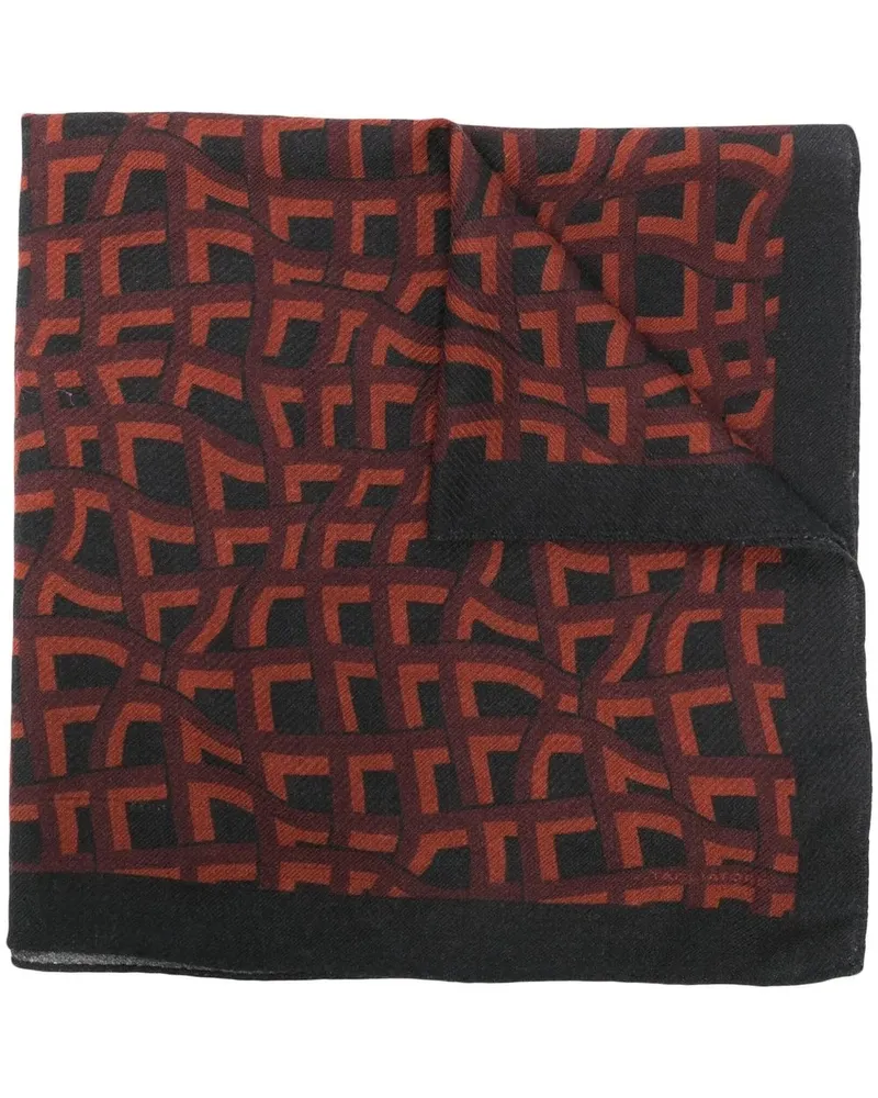 Tagliatore Schal mit grafischem Print - Schwarz Schwarz
