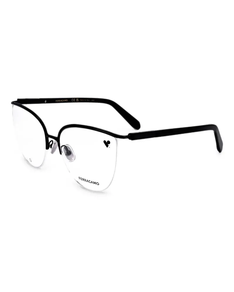 Ferragamo Klassische Cat-Eye-Brille - Schwarz Schwarz