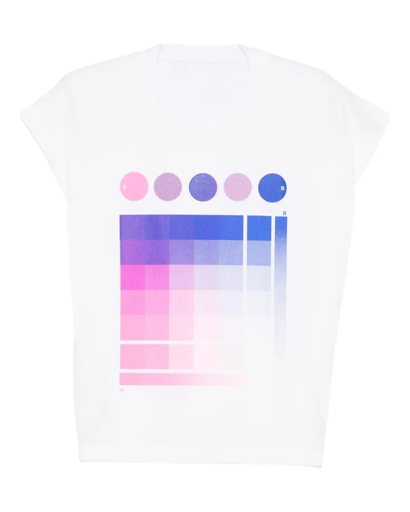 Issey Miyake T-Shirt mit grafischem Print - Weiß Weiß