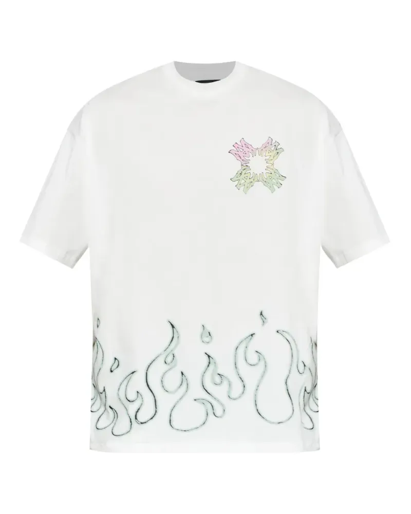 Amiri MA QUAD FLAMES logo-print T-shirt - Weiß Weiß