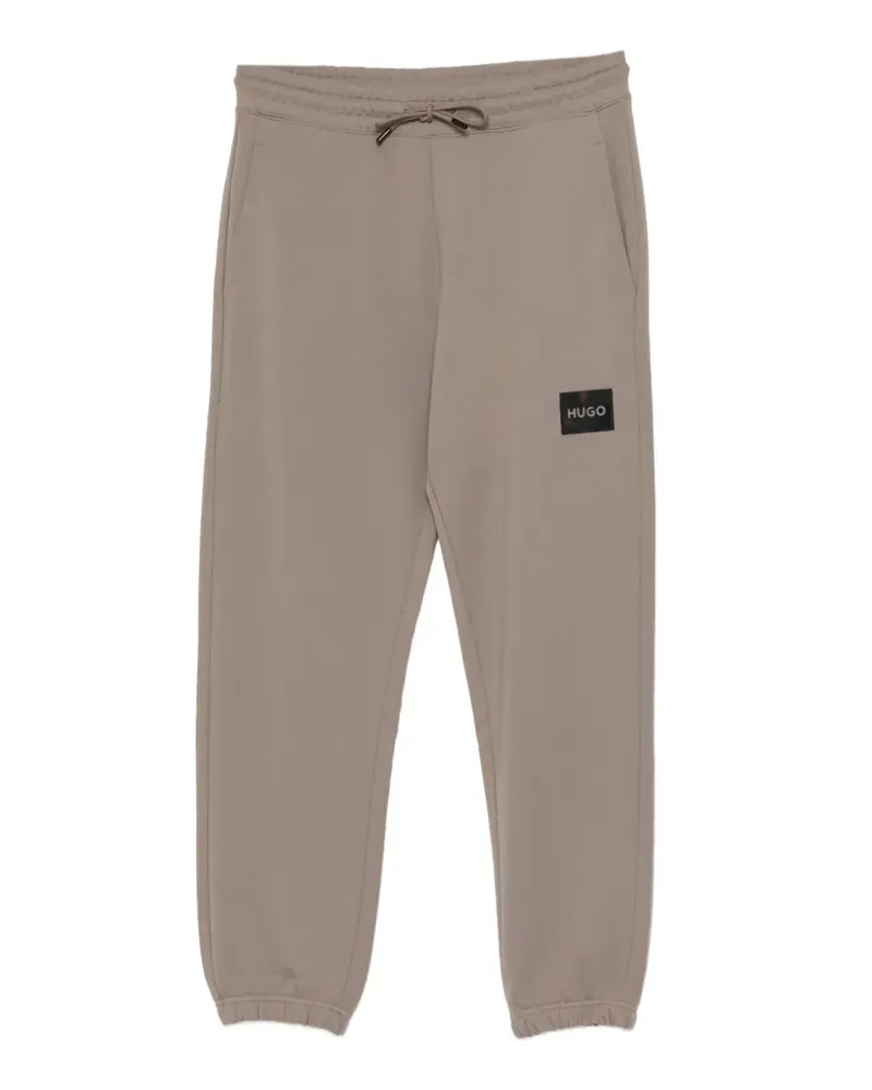 HUGO BOSS drawstring logo patch trousers - Braun Braun