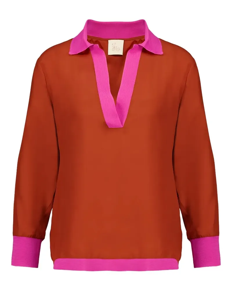 PAULA Bluse mit V-Ausschnitt - Rot Rot