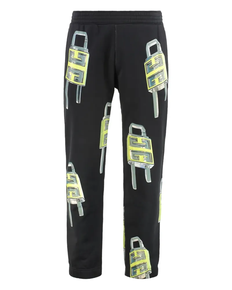 Givenchy Jogginghose mit Schloss-Print - Schwarz Schwarz