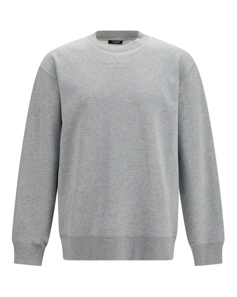 Balmain Sweatshirt mit Logo-Stickerei - Grau Grau