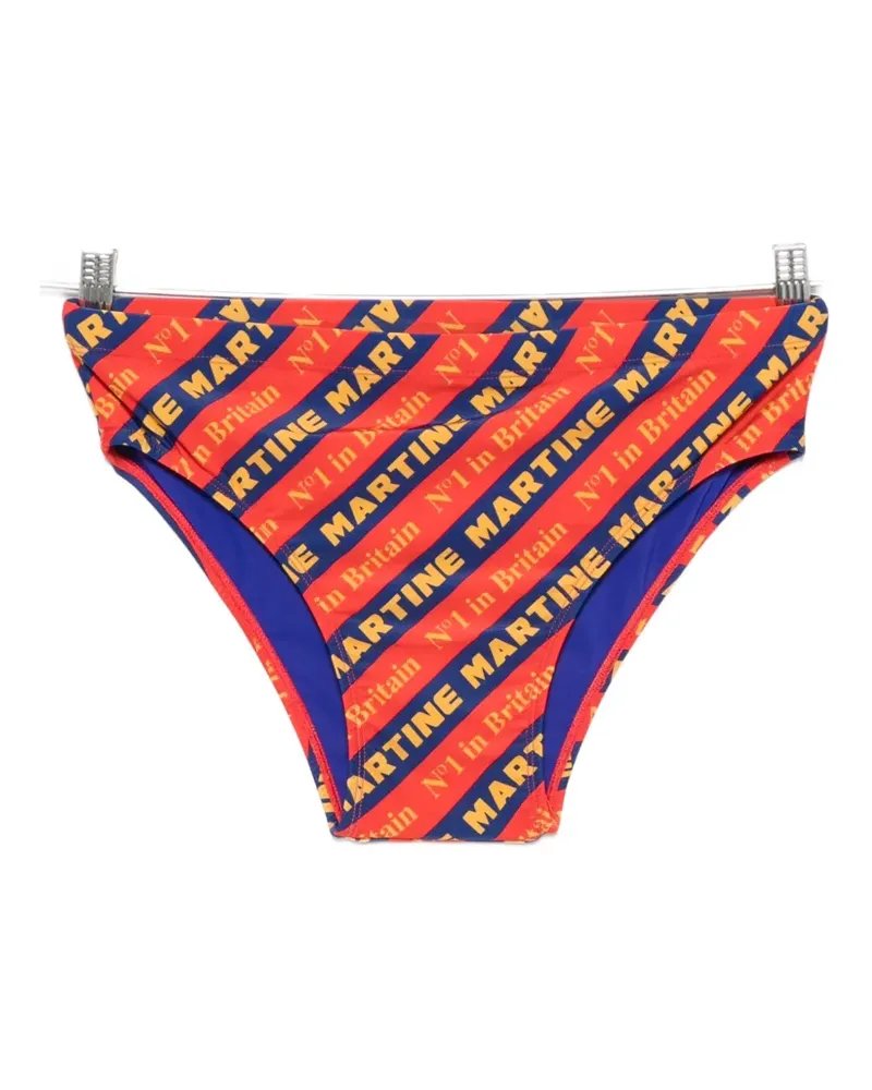 Martine Rose logo-print striped swim trunks - Rot Rot