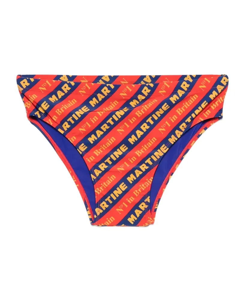 Martine Rose logo-print striped swim trunks - Rot Rot