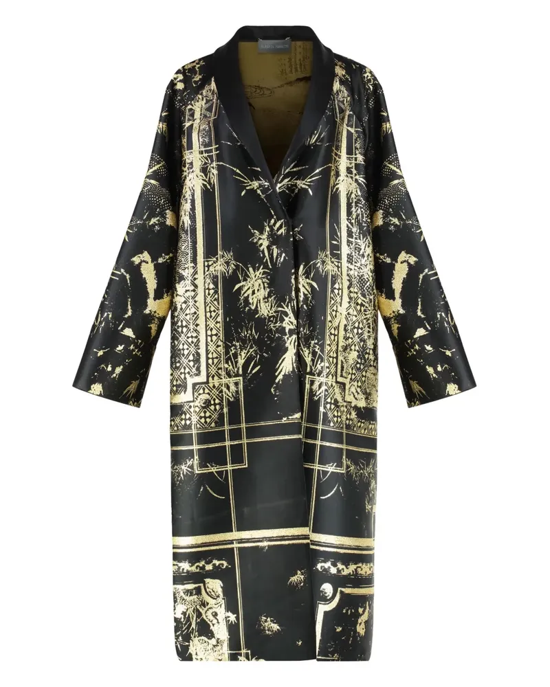 Alberta Ferretti Cape mit Brokatmuster - Schwarz Schwarz