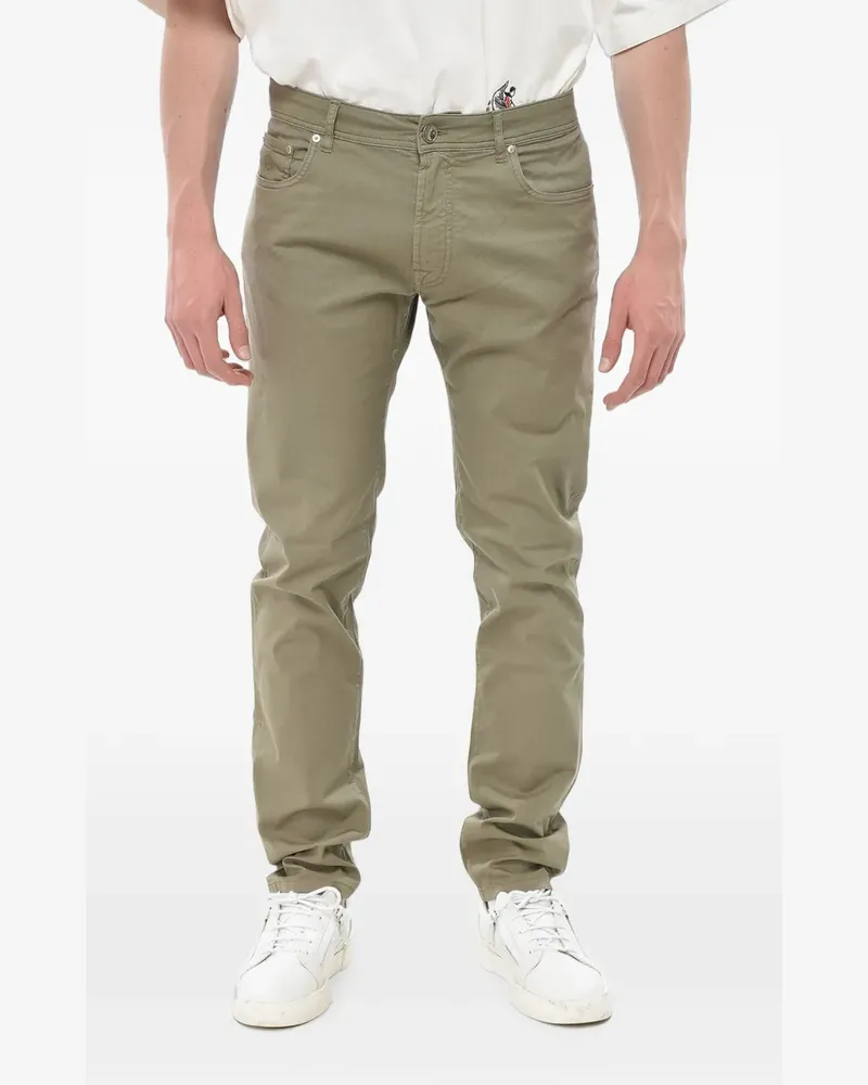 Corneliani five-pocket embroidered trousers - Grün Grün