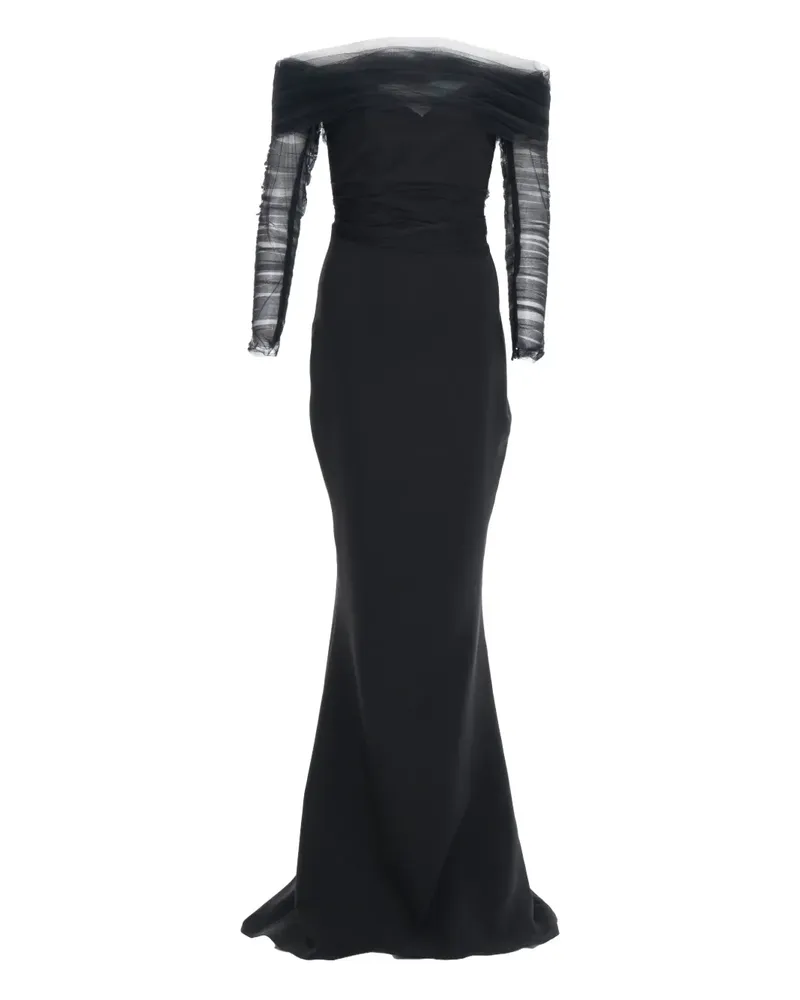 Ana Radu Schulterfreie Tüllrobe - Schwarz Schwarz