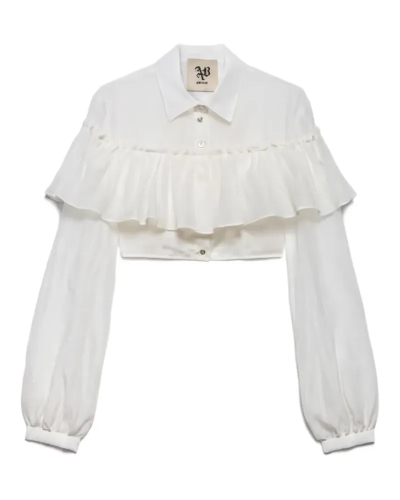 Aniye By Carmen ruffled-trim cropped shirt - Weiß Weiß