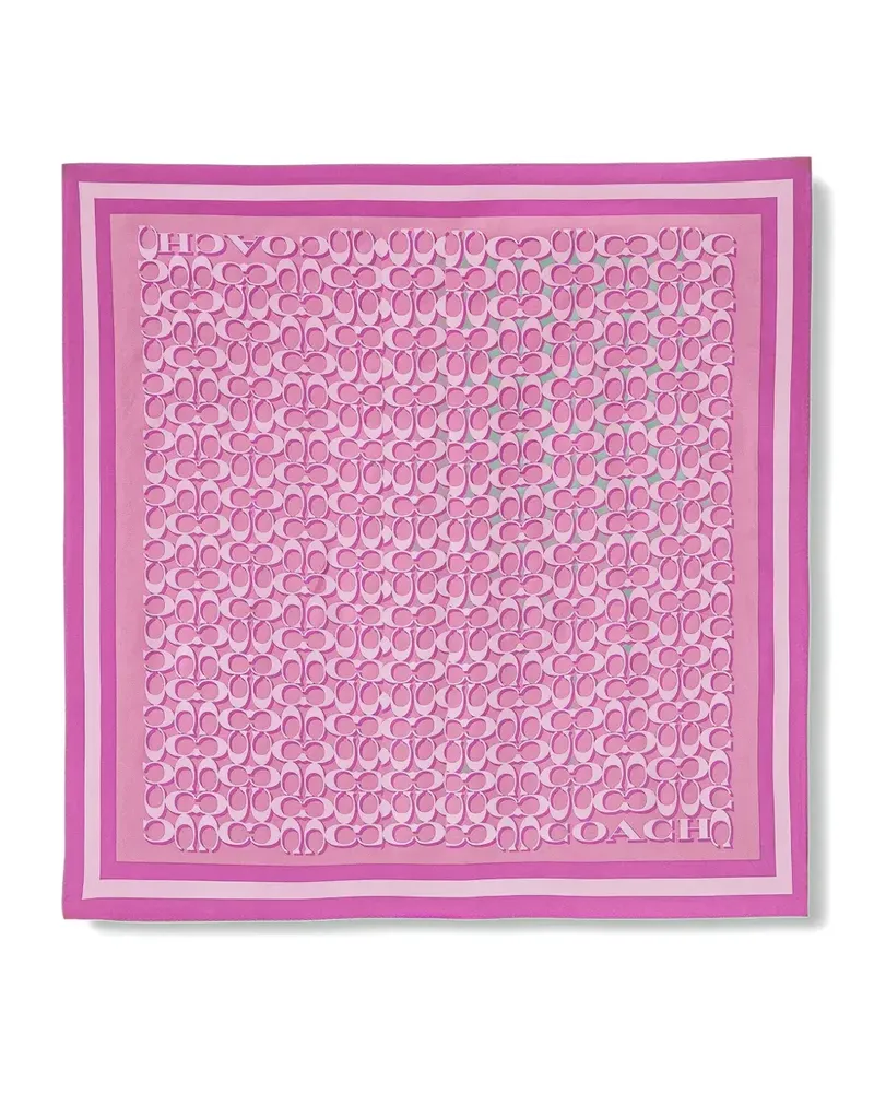 Coach Signature silk scarf - Rosa Rosa