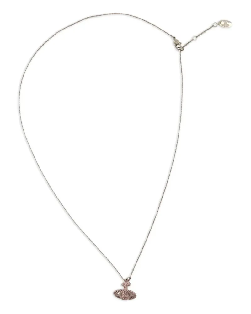 Vivienne Westwood Halskette mit kristallverziertem Anhänger - Silber Silber