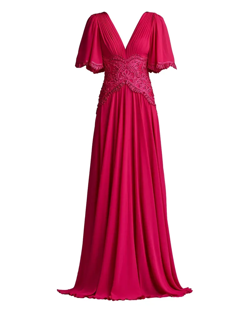 Tadashi Shoji Indira Maxikleid mit Stickerei - Rosa Rosa