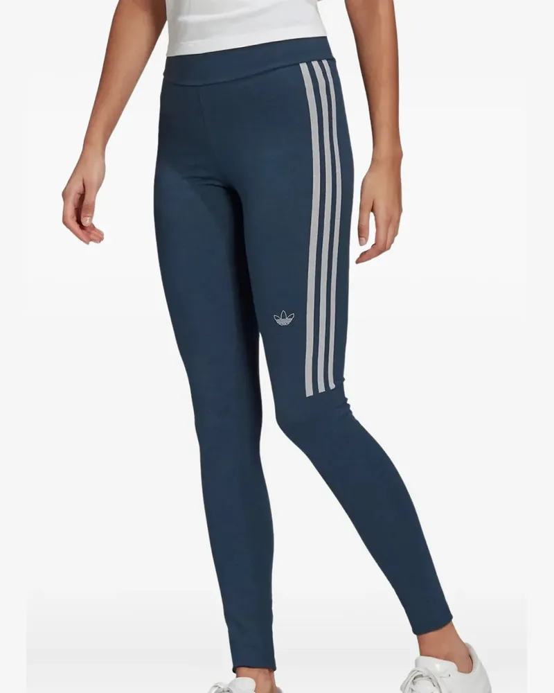 adidas Leggings mit 3 Streifen - Blau Blau