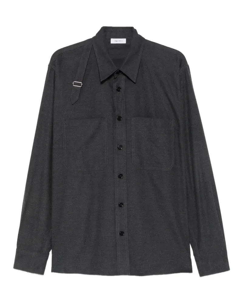 Alexander McQueen Hemdjacke mit aufgesetzter Tasche - Grau Grau