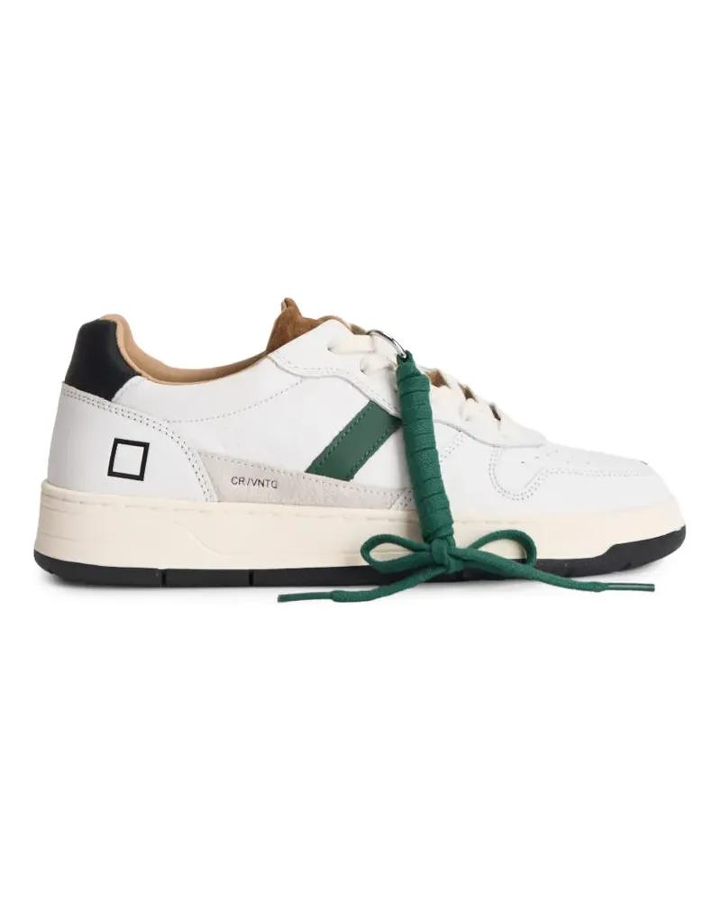 D.A.T.E. Court 2.0 Vintage Sneakers mit Logo - Weiß Weiß
