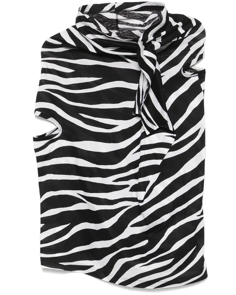 Junya Watanabe 2015 Bluse mit Zebra-Print - Schwarz Schwarz