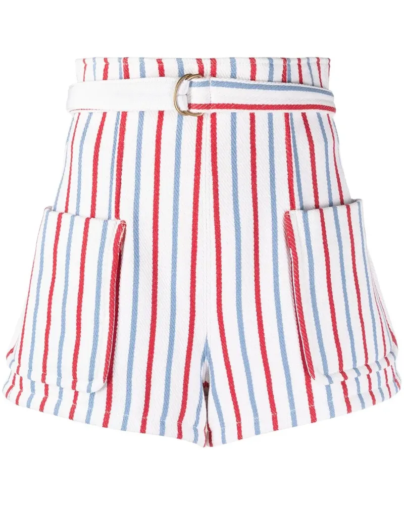 Philosophy Di Lorenzo Serafini Gestreifte Shorts mit hohem Bund - Nude Nude